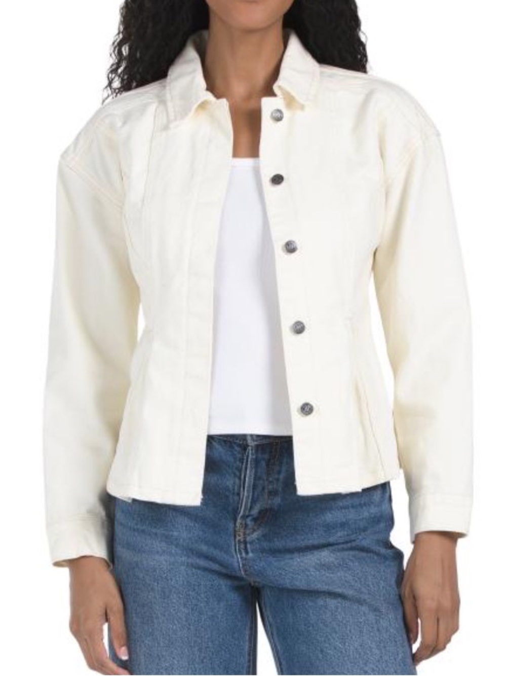 House of Harlow Women’s Cream Button-Front Jacket